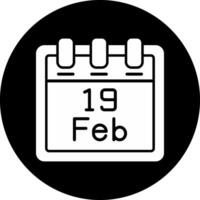 Februar 19 Vektor Symbol