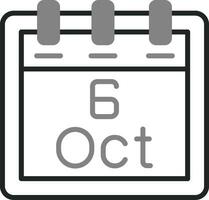 Oktober 6 Vektor Symbol
