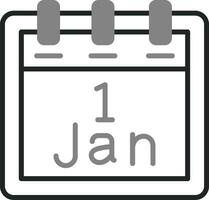 januari 1 vektor ikon