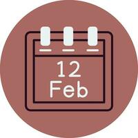 februari 12 vektor ikon