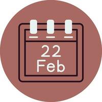 Februar 22 Vektor Symbol