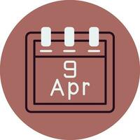 april 9 vektor ikon