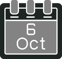 Oktober 6 Vektor Symbol