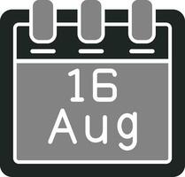 augusti 16 vektor ikon
