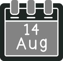 augusti 14 vektor ikon
