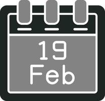 Februar 19 Vektor Symbol