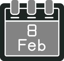 Februar 8 Vektor Symbol