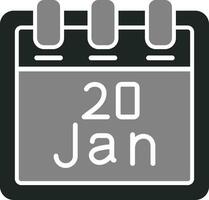januari 20 vektor ikon