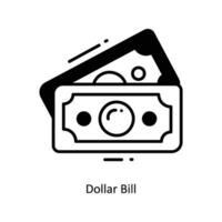 Dollar Rechnung Gekritzel Symbol Design Illustration. Anfang Symbol auf Weiß Hintergrund eps 10 Datei vektor