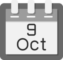 Oktober 9 Vektor Symbol