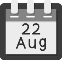 augusti 22 vektor ikon