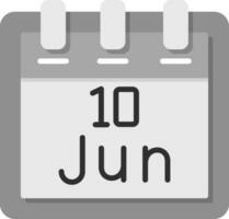 juni 10 vektor ikon