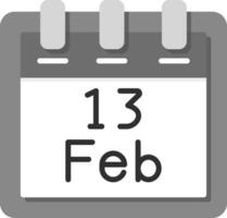 Februar 13 Vektor Symbol