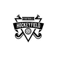 hockey fält sköld logotyp ikon design illustration vektor