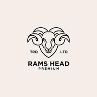 ram head line vintage premium logotyp vektor