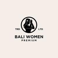 Bali-Frauen beten Vintage-Premium-Logo vektor