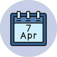 april 7 vektor ikon