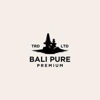 bali tempel ren hindu premium logotyp vektor