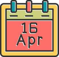 april 16 vektor ikon