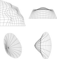 trådmodell trogen form i geometrisk begrepp. vektor illustration uppsättning