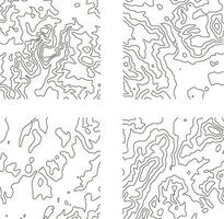topografi mönster fyrkant för Karta kontur bakgrund. vektor illustration uppsättning.