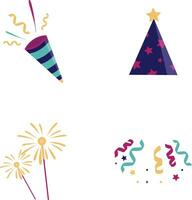 Neu Jahr Party Symbol auf Weiß Hintergrund. Vektor Illustration Satz.