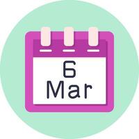 März 6 Vektor Symbol