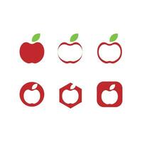 färsk röd äpple ikoner vektor