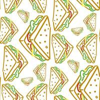 vektor sömlös teckning med en ritad för hand smörgåsfärgad linjär mönster. skön mat design element, idealisk för några företag relaterad till de mat industri. textilier och papper. förpackning Produkter