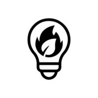 einfach Licht Birne Biotreibstoff Symbol. verlängerbar Energie und Grün Umfeld. Elektrizität generiert durch Biogas Konzept vektor