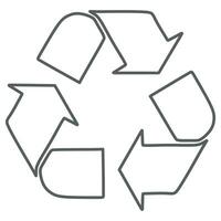 Recycling Symbol Vektor Technologie Symbol. Gliederung Vektor Element isoliert auf Weiß Hintergrund. Ökologie Konzept, Müll Sortierung, Null Abfall. Design Kunst zum Handy, Mobiltelefon Anwendung, Poster, Flyer.