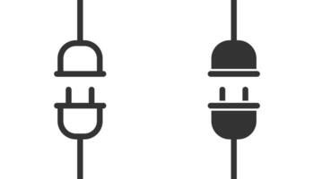 Stecker Symbol. Verbindung Symbol. Elektrizität, verdrahtet, Fehler. Umriss, eben und farbig Stil Symbol zum Netz Design. Vektor Illustration.