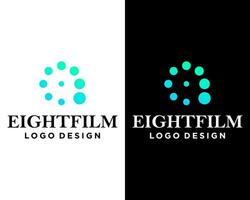 Film Produktion Industrie und Nummer 8 Logo Design. vektor