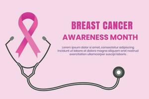bröst cancer medvetenhet rosa band medicinsk baner bakgrund vektor