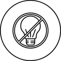 Nein weißglühend Licht Birne Vektor Symbol