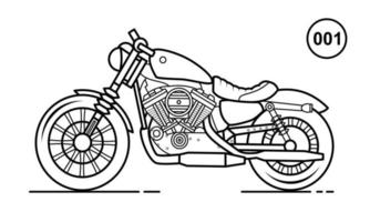 Motorrad-Umrissdesign für Zeichenbuch-Stil 001 vektor