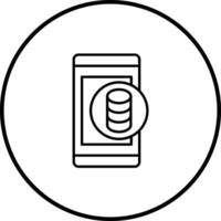 Handy, Mobiltelefon Datenbank Vektor Symbol