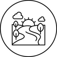 Fluss Landschaft Vektor Symbol