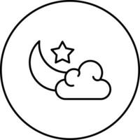 Star und Halbmond Mond Vektor Symbol