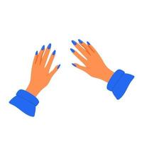 kvinnors händer med elegant nagellackmanikyr. vektor