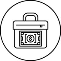 kontanter resväska vektor ikon