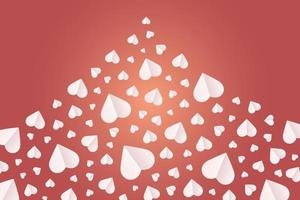 Muster, Hintergrund der Herzikone, Herzpapier im Valentinstag geschnitten. vektor
