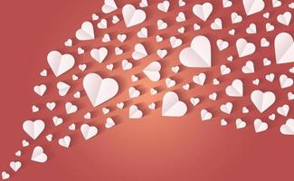 Muster, Hintergrund der Herzikone, Herzpapier im Valentinstag geschnitten. vektor