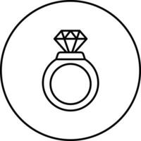 Diamantring-Vektorsymbol vektor