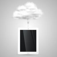 Tablet verbindet sich mit der Cloud vektor