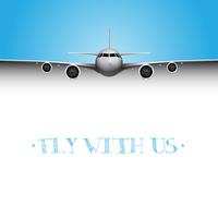 Realistisches Flugzeug mit &quot;Fly with us&quot; -Titel, Business-Vektor-Flyer vektor