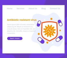 antibiotikaresistenter Virus, Design für Web, Vektor