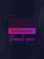 1000 Follower, Banner für Social Media, Vektor