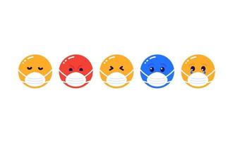 Emoji in der Maske, Emoticons-Vektorsymbole vektor