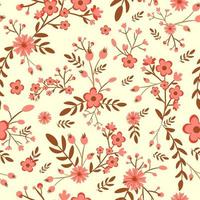 Vintage nahtlose Muster mit Blumen, Zweigen und Blättern. vektor
